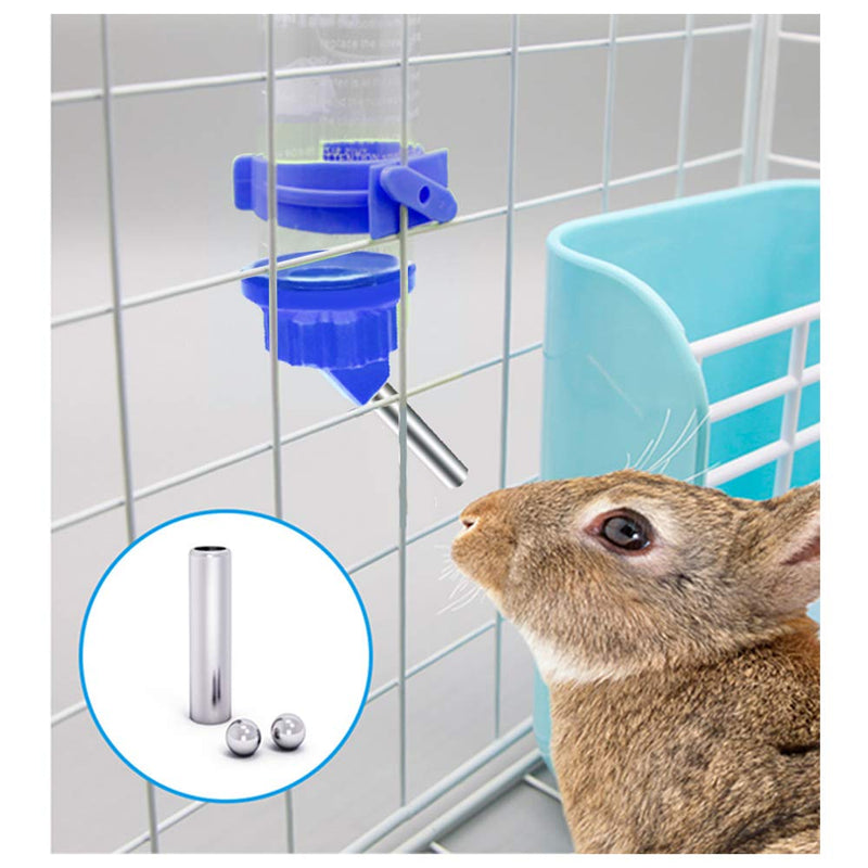 WishLotus Hamster Dispenser Bottle, No Drip Plastic Hanging Water Bottle 125ml Automatic Water Bottle Dispenser Cage Bowl with 2 Rolling Ball for Small Animal Guinea Pig, Gerbil, Chinchilla (Blue) Blue 2 Balls - PawsPlanet Australia