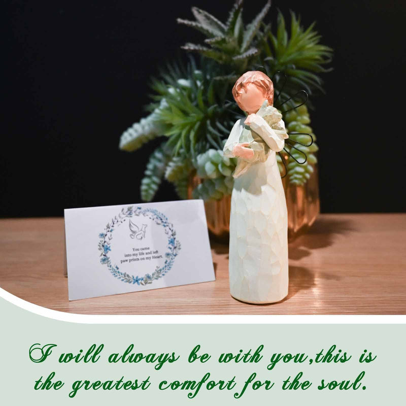 linkfino Angel of Friendship Dog Memorial Gifts, Pet Loss Gifts, Passed Away Dog Gifts, Remembrance Gift for a Grieving Pet Owner, Sculpted Hand-Painted Figure Female - PawsPlanet Australia