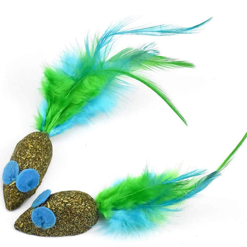 N\A 6 Pcs Catnip Mouse Toys for Cat, Feather Cat Toys, Pet Cat Catnip Toys, Cat Chew Toys, Mouse Toy Pet Catnip Teeth Grinding Chew Toys for Cat, Puppy, Dog - PawsPlanet Australia