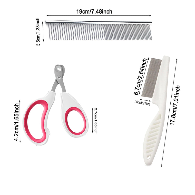 Stainless Steel Pet Grooming Comb Pet Comb Claw Scissors Cats Professional Cat Nail Scissors Claw Scissors for Cats & Dogs, Removes Knots Dogs Small Cats Claw Trimmer - PawsPlanet Australia
