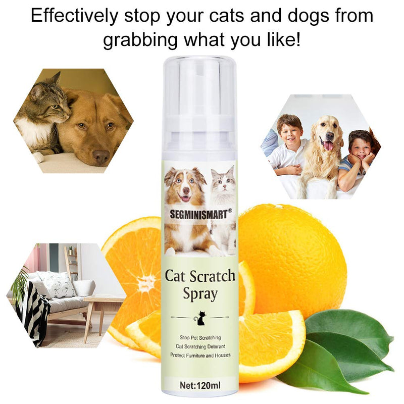 SEGMINISMART Cat Scratch Deterrent Spray,Anti Scratch Cat Spray,Cat Scratching Spray,Suitable for Plants,Furniture,Floors,Protect Your Home 120 ml (Pack of 1) - PawsPlanet Australia