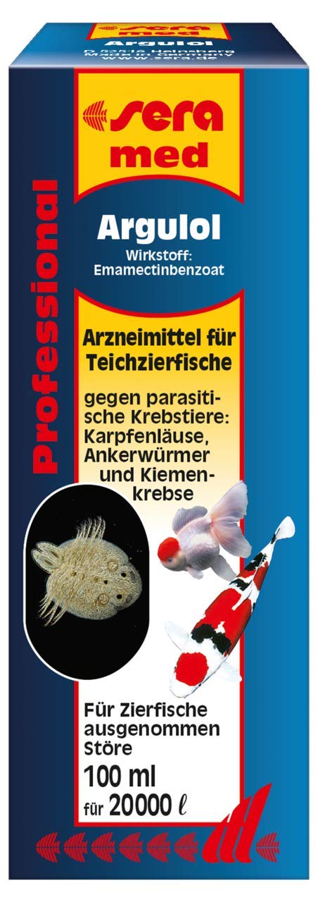 sera 43081 med Professional Argulol 100ml for 20,000 liters - medicine for pond fish against parasitic crustaceans such as carp lice, anchor worms and gill crustaceans - PawsPlanet Australia