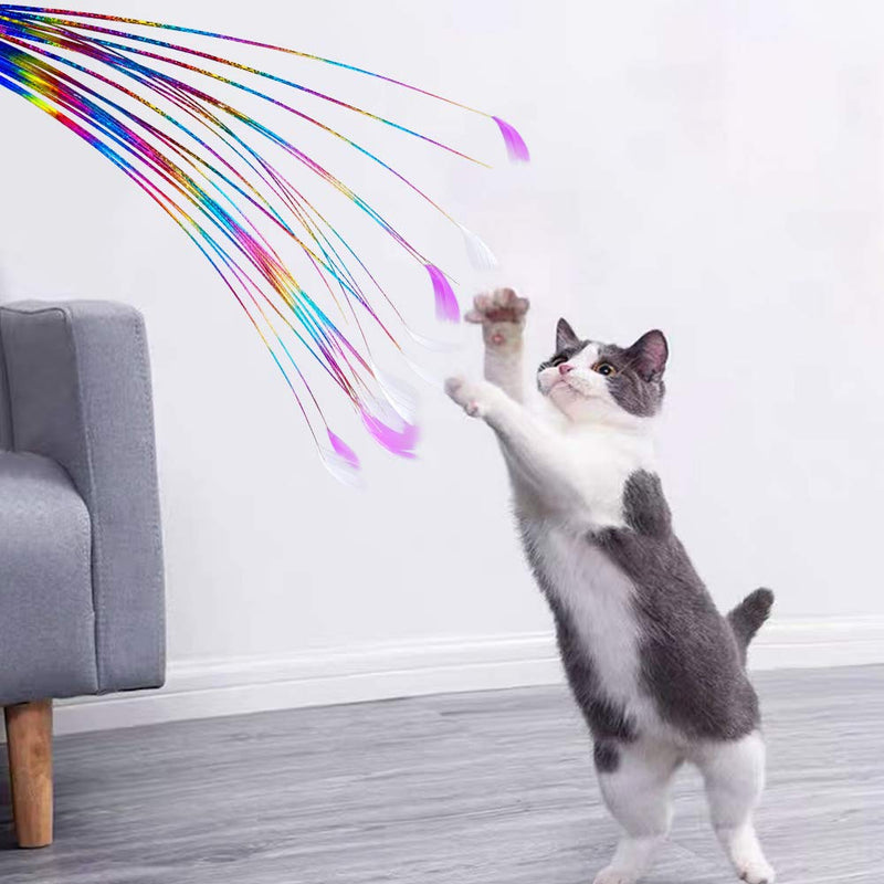 [Australia] - ZooZoo Cat Toy 20" Interactive Feather Jingling Bell Teaser Wand 3-Pack, Flexible Multi-Wire Pet Stimulate Active Play Motion Sound Attention Health Happy Kitten Exercise Fun Hunter Instinct Entertain 