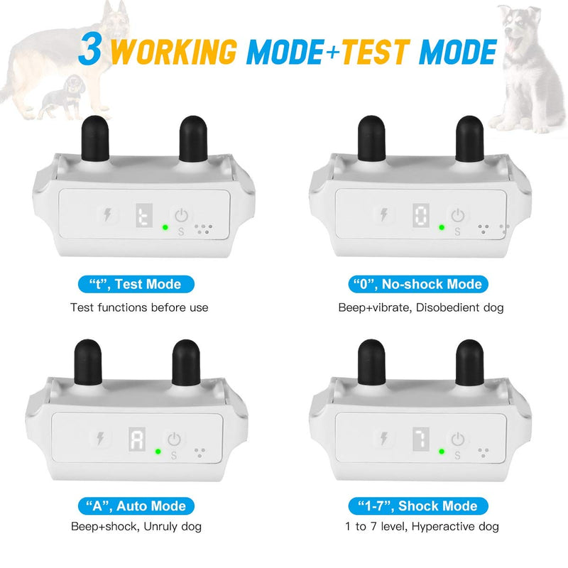 [Australia] - PATPET Dog Bark Collar with No-Shock Mode & Automatic Mode, Bark Collar for Dogs Without False Activated, Training Collar & No Bark Collar for Small Medium Large Dogs 1-receiver 