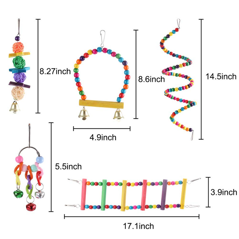 [Australia] - Qzc Bird Swing Toys, Bird Parrot Toys Bird Cage Hanging Toys for Budgie, Parakeets, Cockatiels, Conures and Lovely Birds 