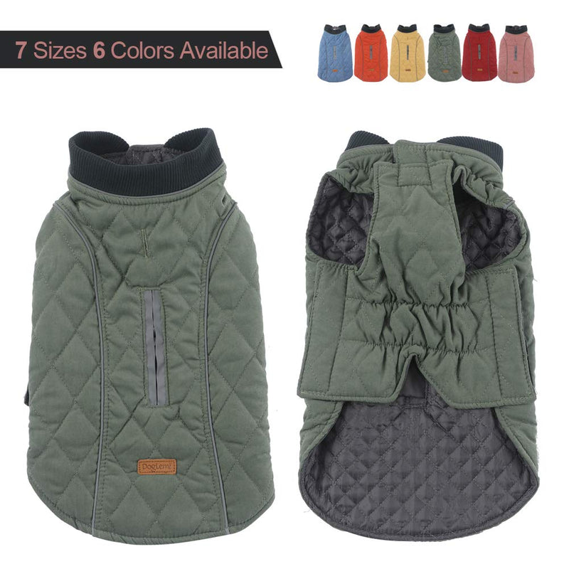 [Australia] - EMUST Winter Dog Coats, Dog Apparel for Cold Weather, British Style Windproof Warm Dog Jacket for Small Dog Coats for Winter, XS XS(Back: 10.63''; Chest: 13.39-14.96'') Green 