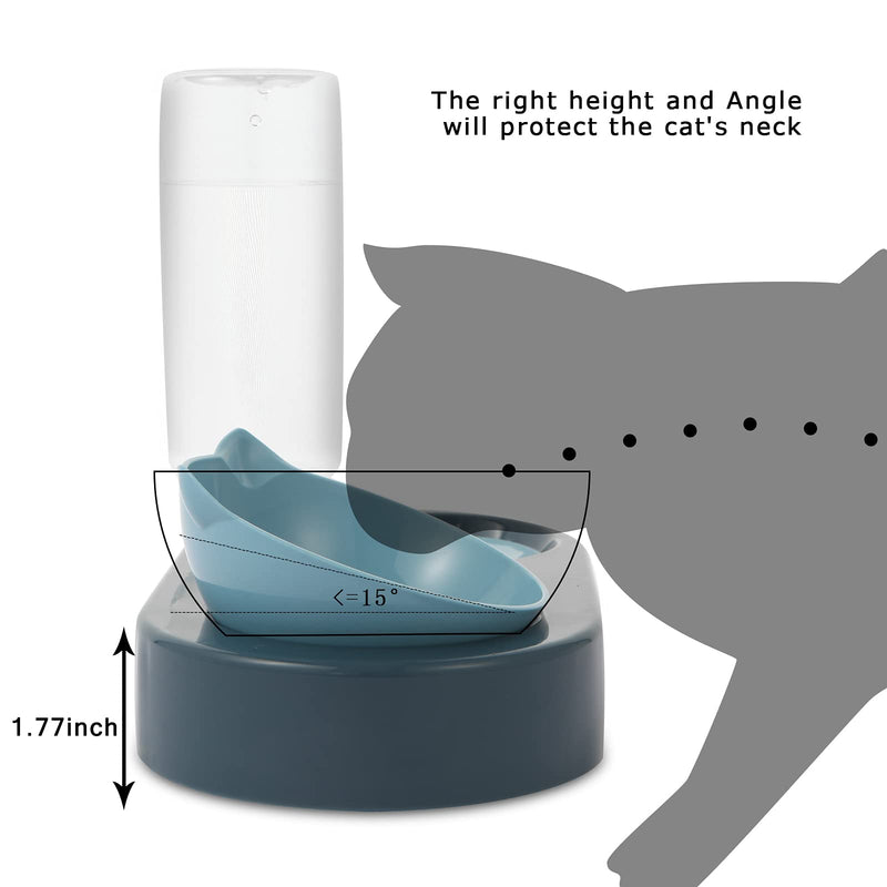 Cat Bowl, Feeding & Watering Supplies For Cats, Cat Food Bowls With 0-15°Adjustable Tilted, Gravity Water ,Pet Food Bowl For Cats And Small Dogs - PawsPlanet Australia