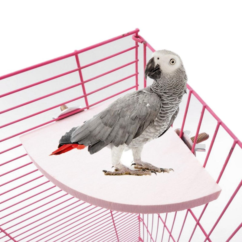 2Pcs Hamster Platforms, Wooden Fan-shaped Rest Stand Corner Jumping Platform Small Animal Chew Bite Toys for Parrots Squirrel Guinea Pig - PawsPlanet Australia