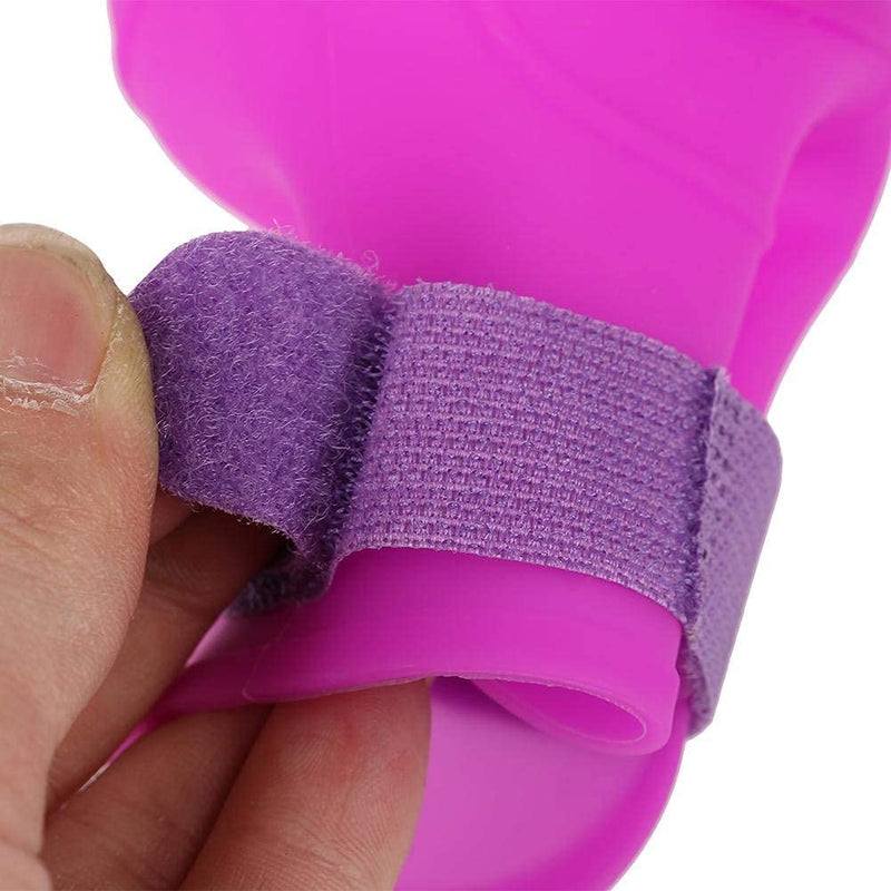 Fdit 4Pcs Pet Dog Rain Shoes Silicone Waterproof Anti-slip Protective Rain Shoes for Dog Small Animal (M/Purple) - PawsPlanet Australia