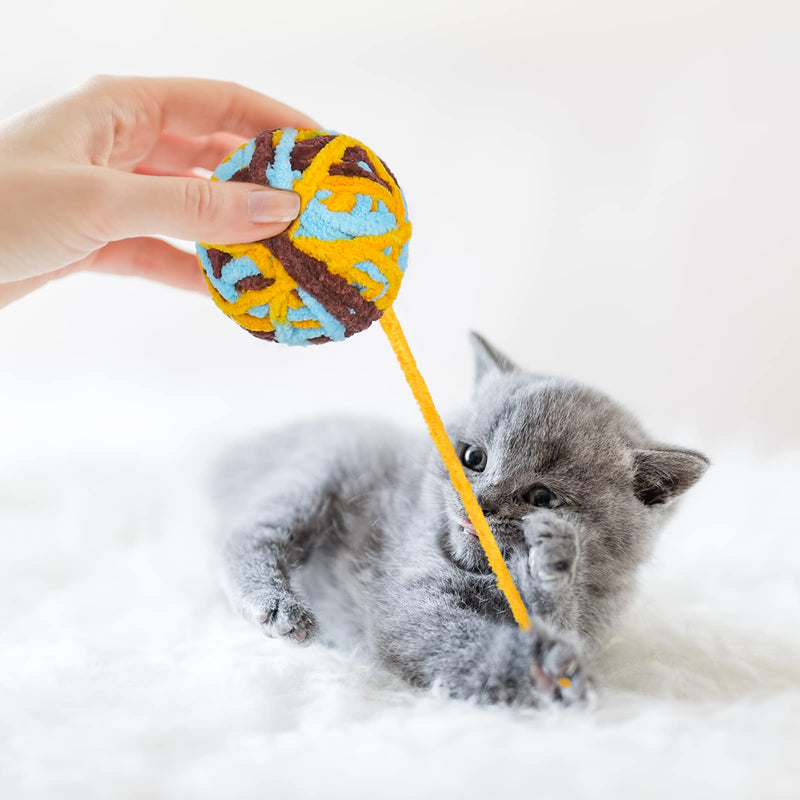 Tiibot 8 Packs Cat Toys Set Include Woolen Yarn Cat Ball with Built-in Bell Cat Spring Toys Cat Toy Balls for Small Animals Kittens Interactive Chasing Chewing Toys Puppies Thank You Gift Birthday - PawsPlanet Australia