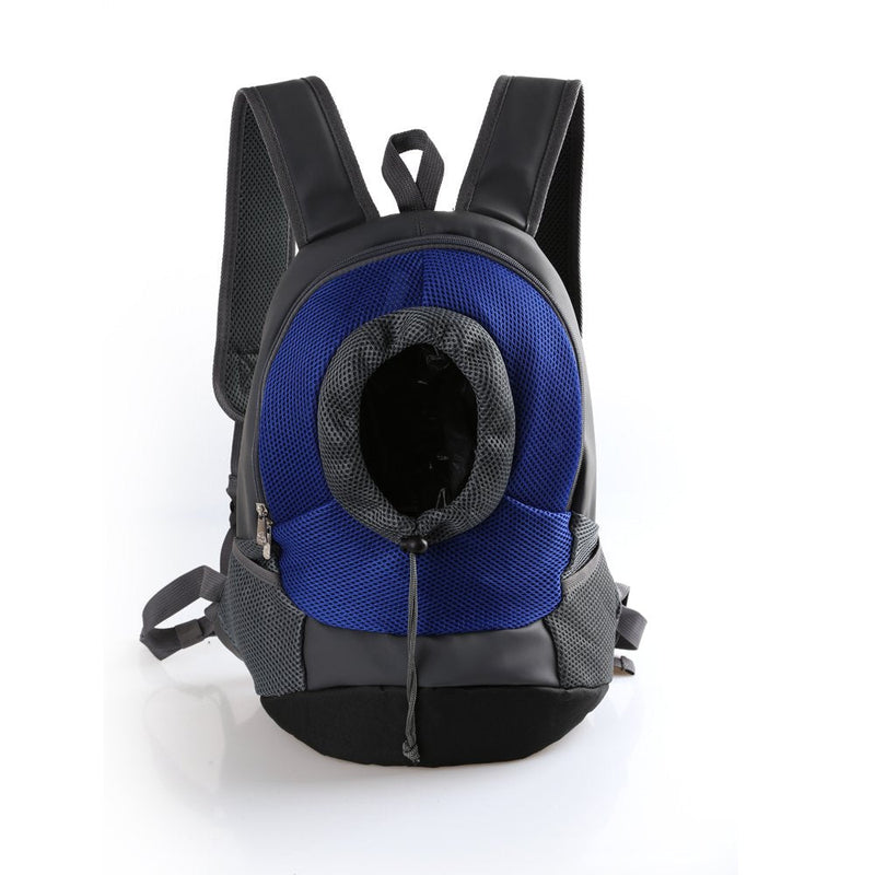 Tineer Outdoor Breathable Pet Dog Carrier Backpack Nylon Front Bag Portable Travel Pet Dog Bag Adjustable Shoulder Mesh Pet Backpack Head out (S, Blue) S - PawsPlanet Australia