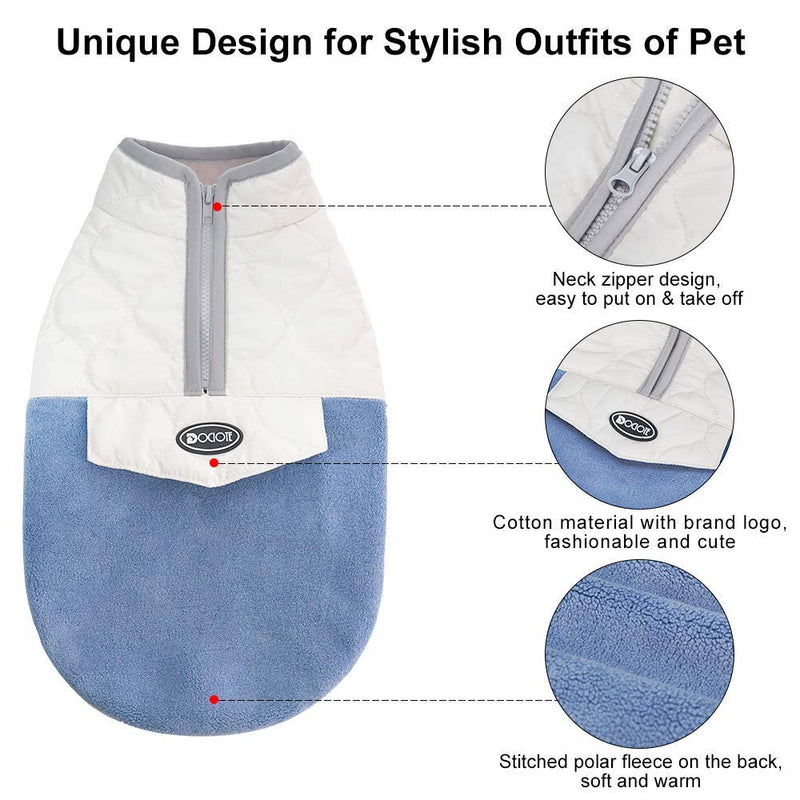Dog Hoodie Fleece Vest - Warm Pullover Dog Sweater - Winter Small Dog Clothes Cozy Hooded for Small Dogs Girl or Boy - Sweatshirt with Fleece Lining for Indoor and Outdoor Use Stylish & Cute Medium Blue - PawsPlanet Australia