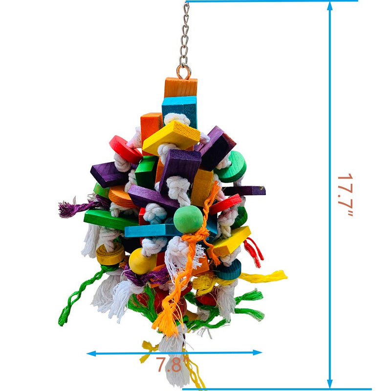 [Australia] - PINVNBY Parrot Chewing Toy Large Medium Bird Multicolored Wooden Blocks Toys Parakeet Hanging Cage Bite Toys for African Greys Cockatoo Eclectus BudgiesCockatiel Conure Lovebirds 