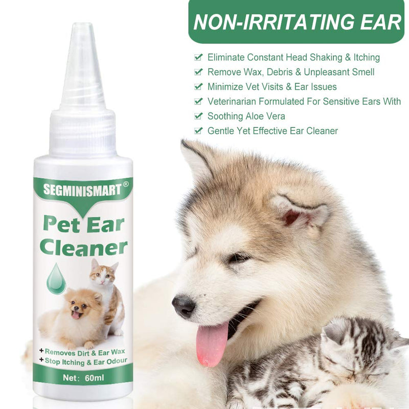 SEGMINISMART Dog Ear Cleaner,Ear Cleaner For Dogs Wash,Stop Itching, Head Shaking & Smell,Ear Drops for Dogs&Cats,Dog Ear Infection Formula - PawsPlanet Australia