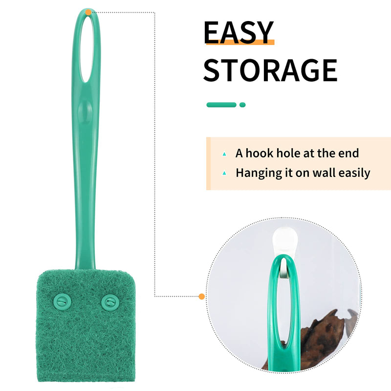 Pawfly Aquarium Algae Scraper Sponge Brush Cleaning Scrubber with 10 inch Non-Slip Handle for Glass Fish Tanks - PawsPlanet Australia