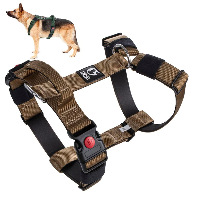 TSPRO Tactical No-Pull Dog Harnesses with Handle 1.5‚Äù Padded Dog Harnesses Strong Dog Harnesses Thick Dog Harnesses Heavy Duty Dog Harnesses with 2 Quick Release Buckle for Medium Large Dogs(Black-M) M-(Neck:23.5"-28",Ches:23"-31.5") Black - PawsPlanet Australia