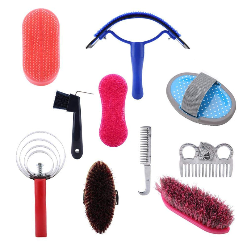 Horse Brush Set Professional Horse Cleaning Tool Kit Horse Grooming Care Accessories - PawsPlanet Australia