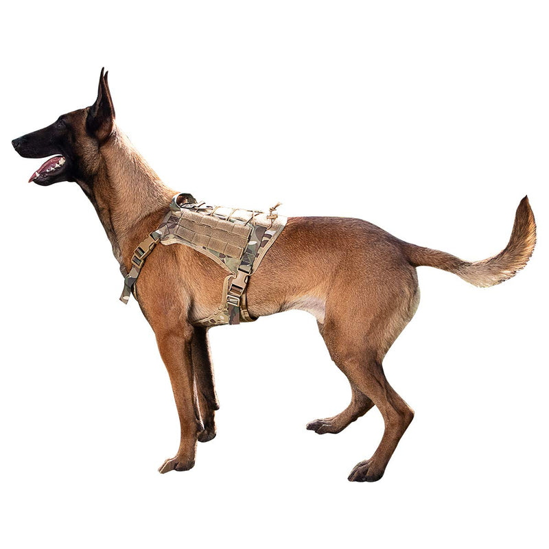 [Australia] - IronSeals Tactical Service Dog Vest Military Patrol K9 Dog Harness Molle Dog Vest Harness with Handles CP X-Large 