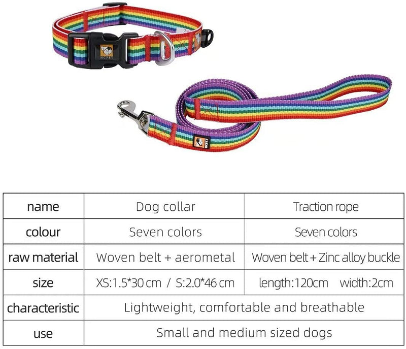 Hcpet Rainbow Colorful Comfortable Basic Dog Collars Essential Slip Martingale Collars & Training Collars Classic Dog Collars, Personalized Dog Collars Traction Rope (XS(1.5 * 30cm))… XS(1.5*30cm) - PawsPlanet Australia