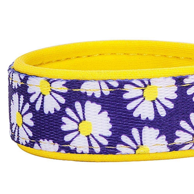 Blueberry Pet 10+ Patterns Soft & Comfy Flower Print Neoprene Padded Dog Collars Collar - Small Daisy - PawsPlanet Australia