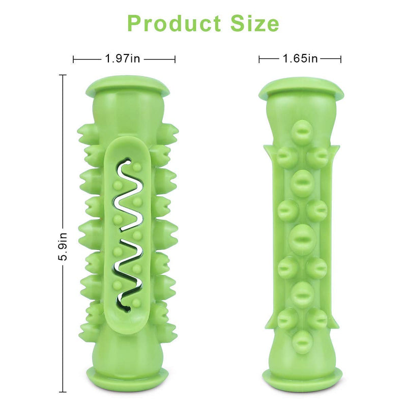 Dog Chew Toy, GLOMI Indestructible Puppy Chew Toys Dog Toothbrush Stick Natural Rubber Dental Care Dog Teeth Cleaning Toy for Small Medium Aggressive Chewer Green - PawsPlanet Australia