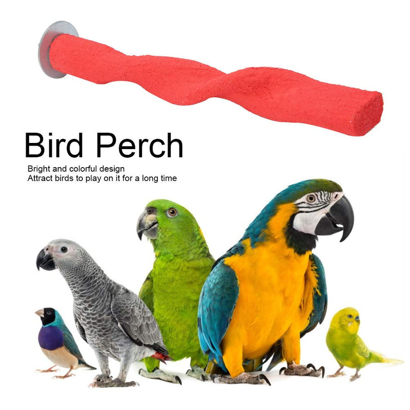 Wooden Bird Perch Rod Frosted Rod Standing Frame Stand Pole Parrot Chewing Biting Grinding Nail Toy Parrot Scratching Stick Perch Red - PawsPlanet Australia