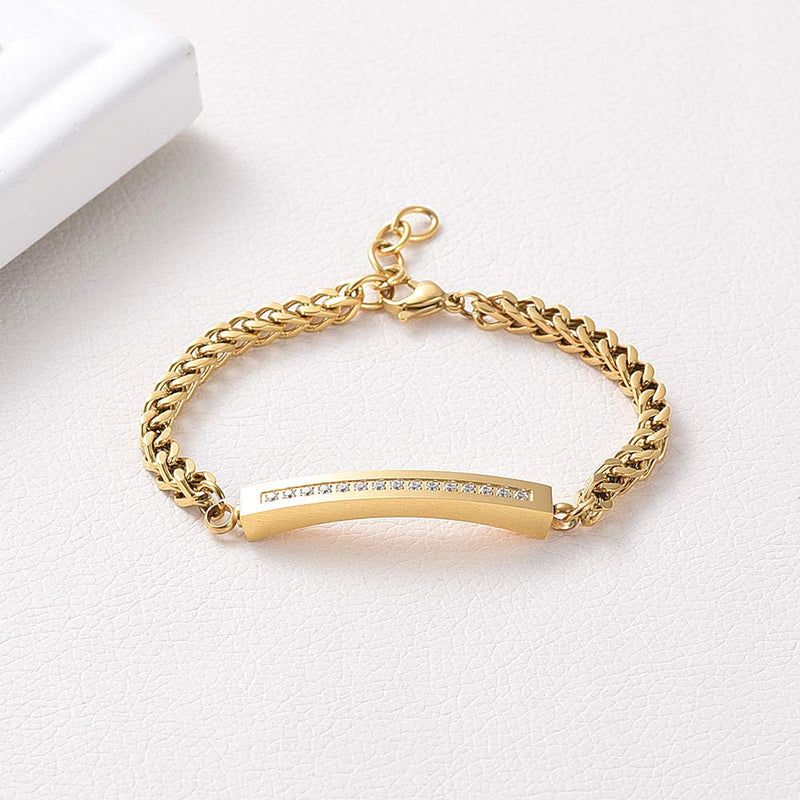 Imrsanl Cremation Bracelet for Ashes Stainless Steel Crystal Urn Bangles for Ashes Keepsake Memorial Jewelry Ashes Holder Bracelet Gold - PawsPlanet Australia