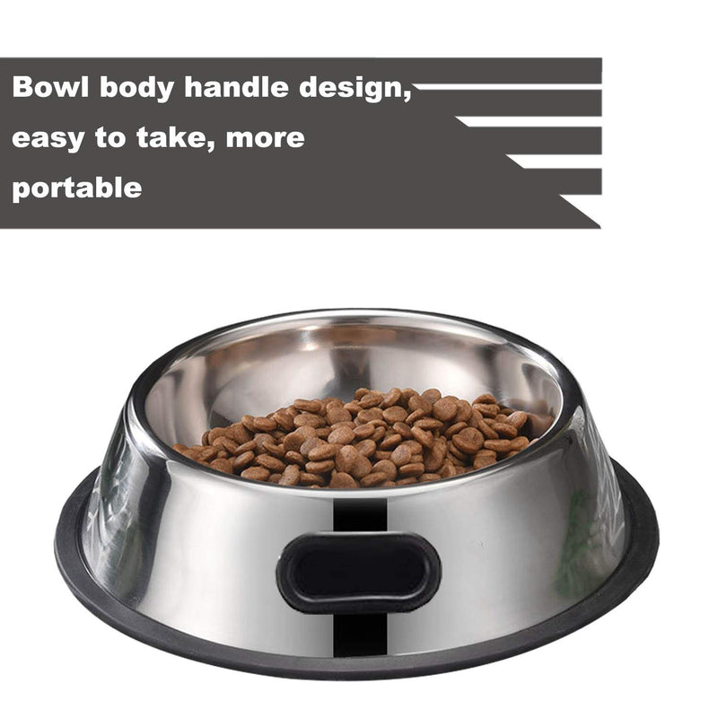 SUOXU Medium Dog Bowl, 2 Stainless Steel Dog Bowls, Dog Plate Bowls With Non-slip Rubber Bases, Medium and Large Pet Bowl For Feeding Water and Food (22cm) 22cm - PawsPlanet Australia