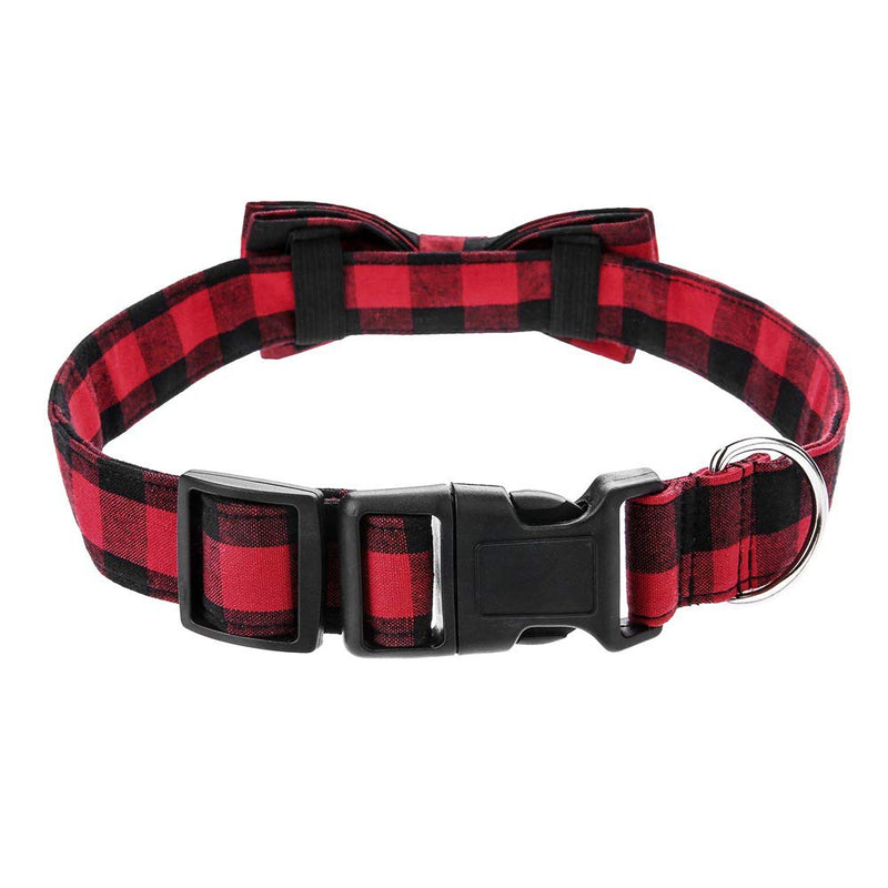 [Australia] - Love Dream Dog Collar with Bowtie, Soft and Comfortable Breakaway Plaid Dog Collar with Cute Bow Tie for Small Medium Large Dogs 