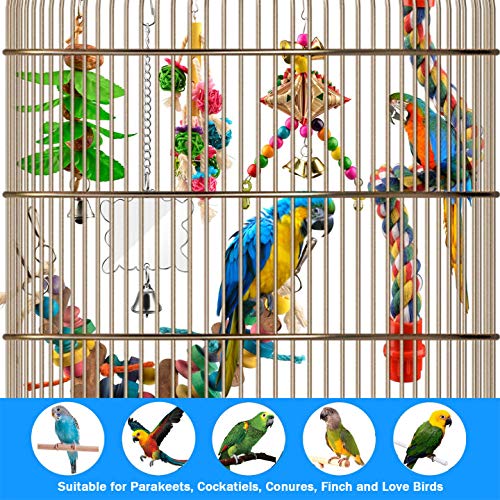 [Australia] - Viowey 6pcs Bird Swing Toys, Parrot Chewing Toys, Hanging Perches with Bells Toys for Parrots, Parakeet, Conure, Cockatiel, Mynah, Love Birds, Finches 