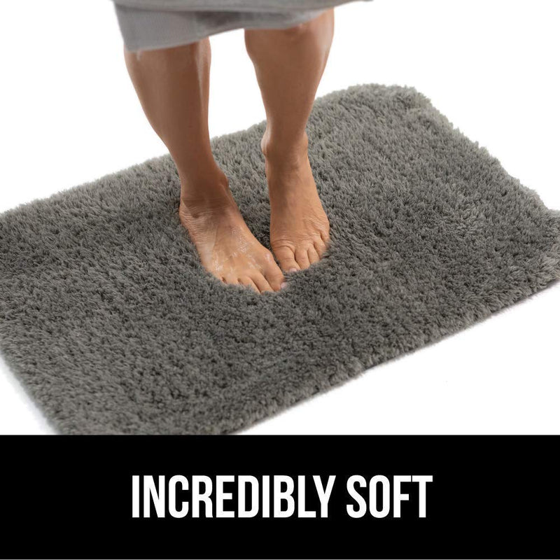 Gorilla Grip Bath Pillow and Luxury Bath Rug, Size 30x20 in Gray and Bath Pillow Size 14.5x11 in White, 2 Item Bundle - PawsPlanet Australia