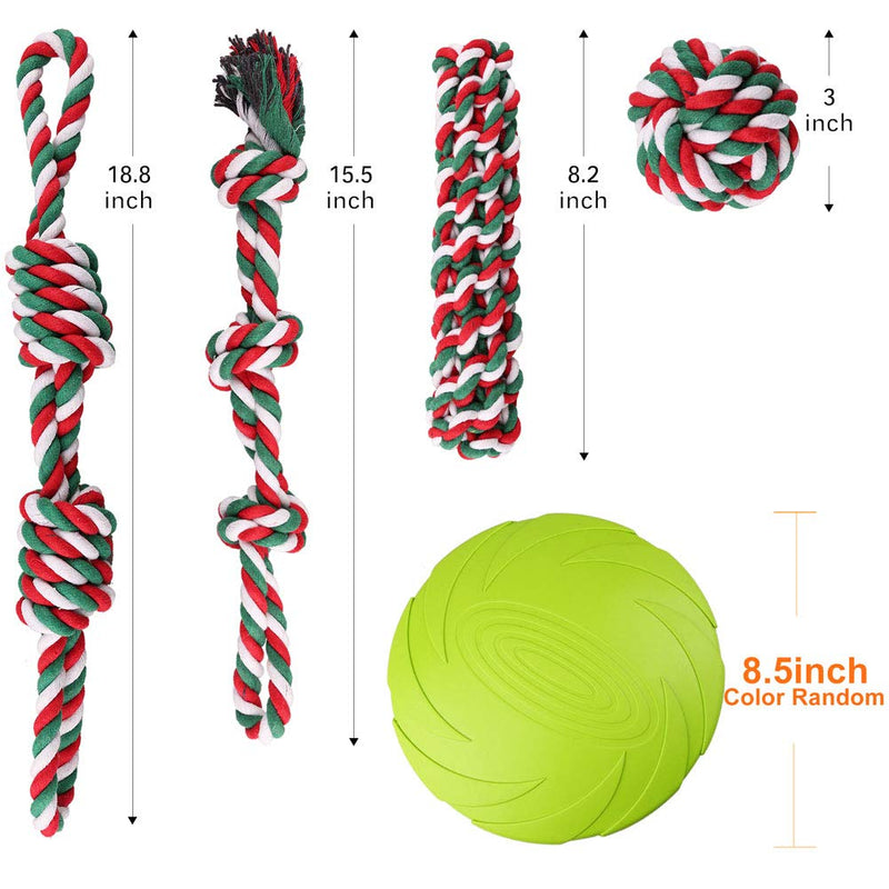 PrimePets 5 PCS Dog Toys, Dog Rope Toys and Flying Disc Set for Small & Medium Dogs, Tough Rope Chew Toys, Interactive Durable Puppy Dog Tug of War for Dog Teething Dental Cleaning - PawsPlanet Australia