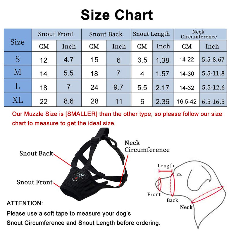 Andiker Soft Dog Muzzles Not Falling Off, Mesh Mouth Cover to Prevent Biting Barking and Accidental Eating with Adjustable Loop for Small, Medium, Large Dogs (S, black) S - PawsPlanet Australia