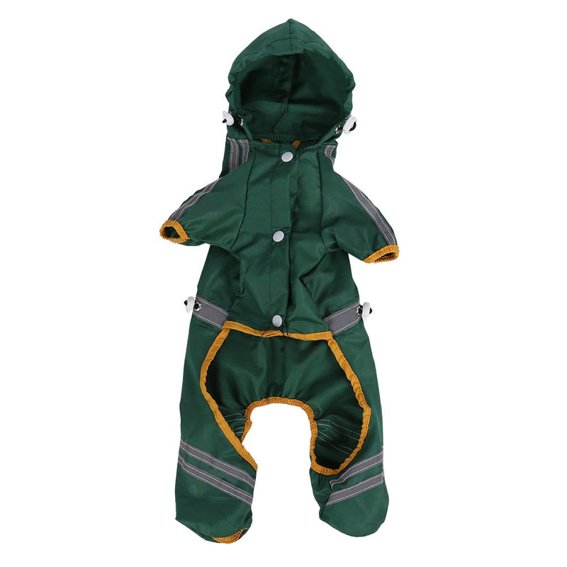 Pet Raincoat, Waterproof Jacket Cat Dog Hood Rain Coat Reflective Jumpsuit Apparel(Green XS) Green XS - PawsPlanet Australia