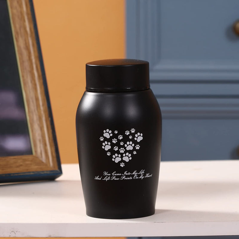 Youdear Service Pet Cremation Urns,Pet Urns for Dog and Cat Ashes,Paw Print Keepsake Urns,Pet memorial Urn,Dog urns for ashes,Cat urns for Ashes(small, black) small - PawsPlanet Australia