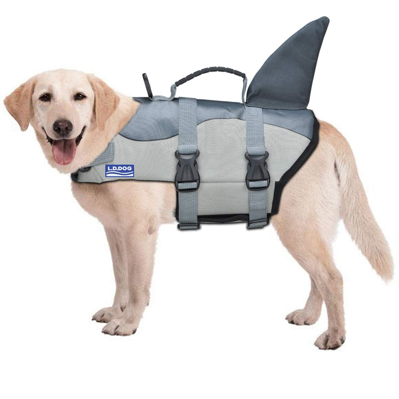 Dog Life Jacket Vest, Dog Floatation Vest Swimming Rescue Device Pet Lifesaver Life Preserver Swimsuit with Adjustable Strap and Rescue Handle (L) L - PawsPlanet Australia