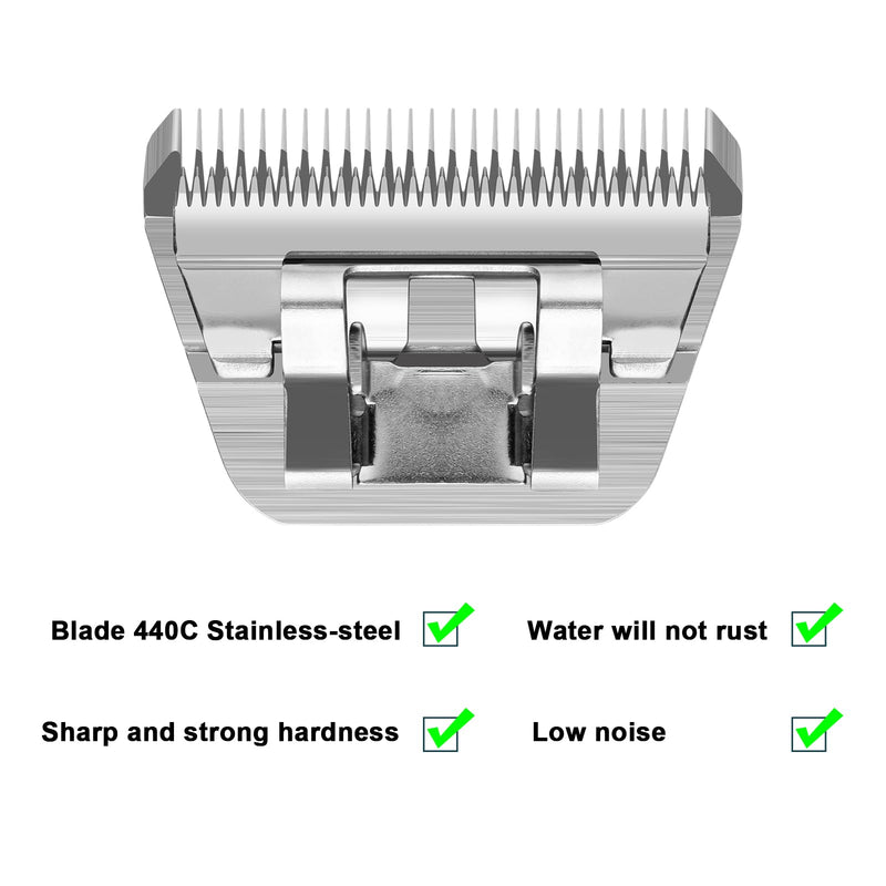 7FW Wide, removable blades for pet grooming, compatible with Andis, Oster A5, Wahl KM10/Moser 45/Masterclip A5 clippers, cutting length 1/8 inch (3.2 mm) 7FW-3.2 mm - PawsPlanet Australia