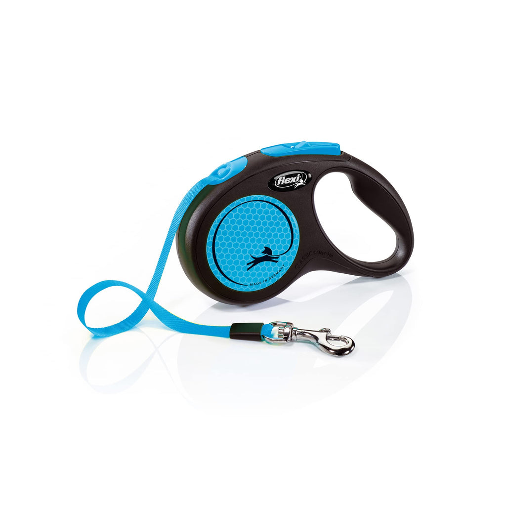 flexi retractable leash New Neon - Blue - S, Multi, 4000498032039 - PawsPlanet Australia