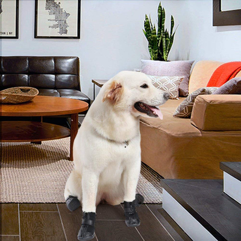 [Australia] - URBEST Dog Winter Shoes, (Upgraded Version) Dog Boots Sports Non-Slip Pet Dog PU Leather, 2 Pairs XS Black 