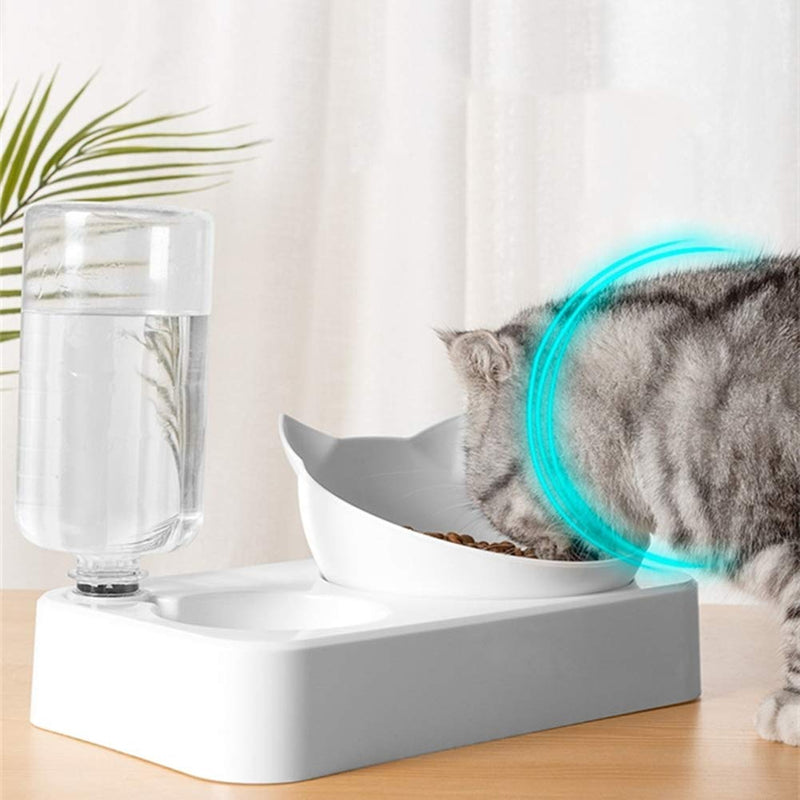 Double Water and Food Bowl Set,Pets Automatic Water Dispenser with Food Bowl,Double Pet Bowls Set for Small or Medium Size Dogs Cats Water Dispenser+Food Bowl - PawsPlanet Australia