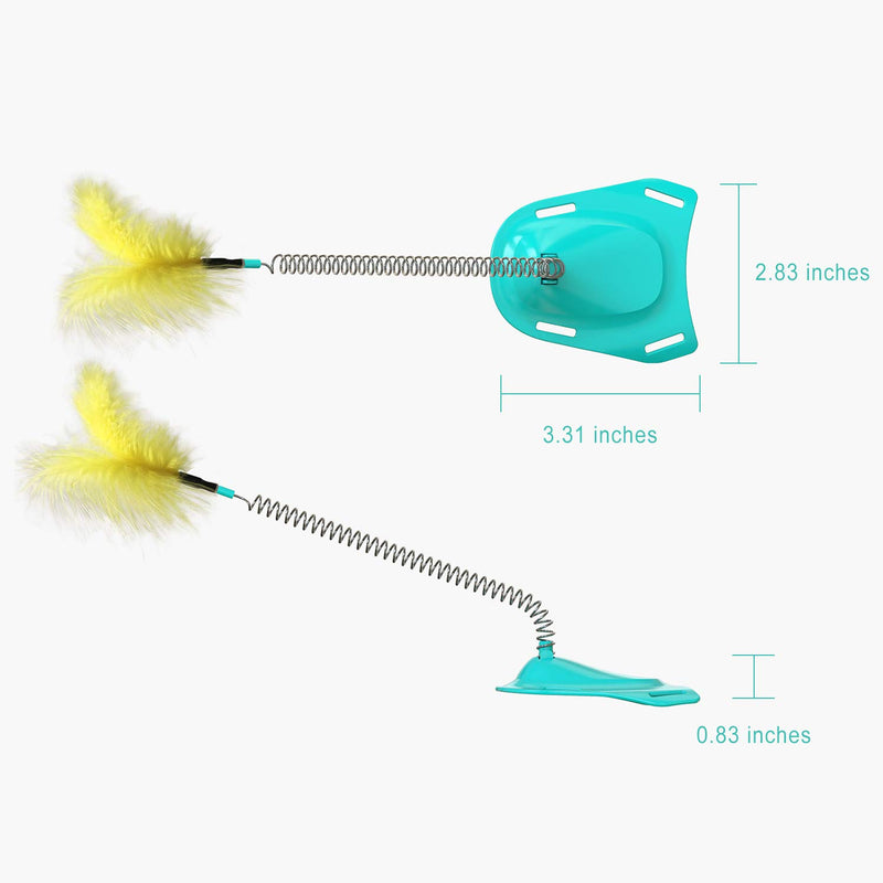 Cat Toys Cat Teaser Feather Wand, Kitten Toys Wand Feather Teaser Installed on Shoes, Free Hands Leisurely Interactive Cat Toy Adjustable Pet Toy for Cat Kitten Having Fun Exercise Playing (Green) Green - PawsPlanet Australia