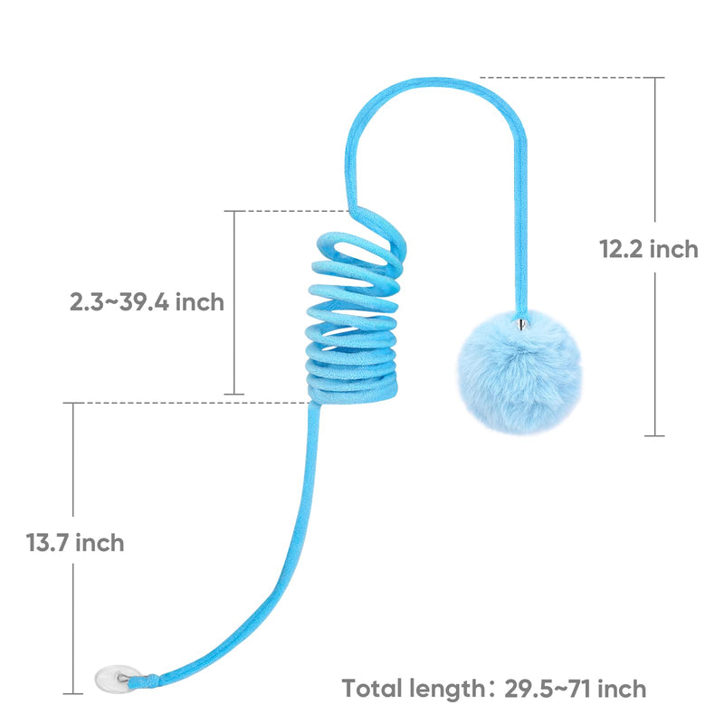 FURJOY Cat Spring Toy, Self-Play Hanging Stretchy Cat Spring with Bell, 3-Piece Soft Plush Interactive Cat Toy for Hunting and Playing - PawsPlanet Australia