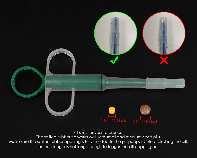 ds. distinctive style Plastic Pet Pill Tablet Feeder Durable Injector Syringes Medical Feeding Tool with Soft Tip for Cats Dogs (Green) - PawsPlanet Australia