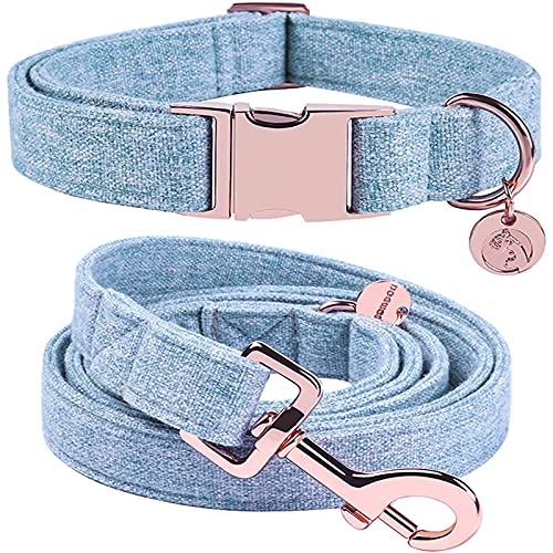 DOGWONG blue dog collars, dog collars and leash made of blue dog collar, comfortable adjustable dog collar for small medium dogs s sky blue - PawsPlanet Australia
