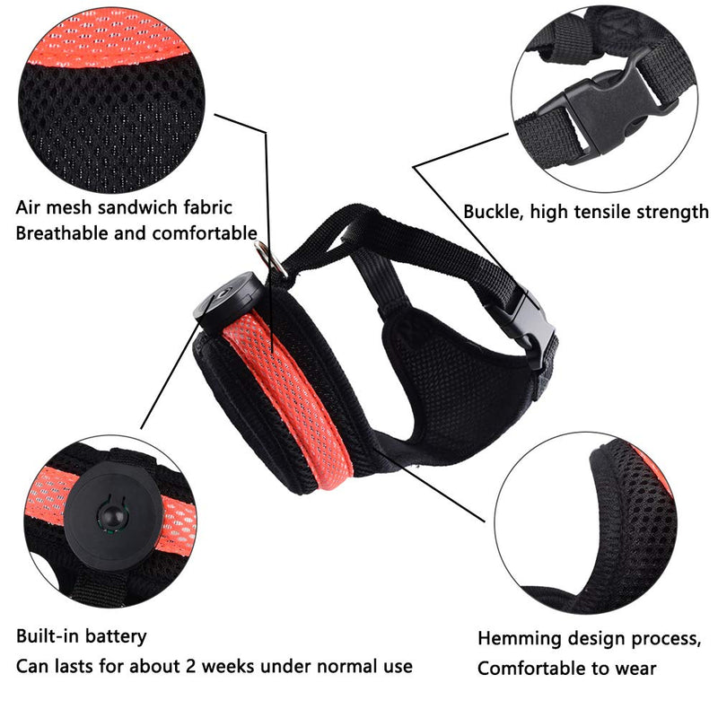 RoyalCare Dog Harness Small Dog, Light Up for The Dark Led Pet Safety Collar with 3 Glowing Modes, Soft Mesh Puppy Vest Harness Padded Adjustable Chest Strap (XL) XL - PawsPlanet Australia