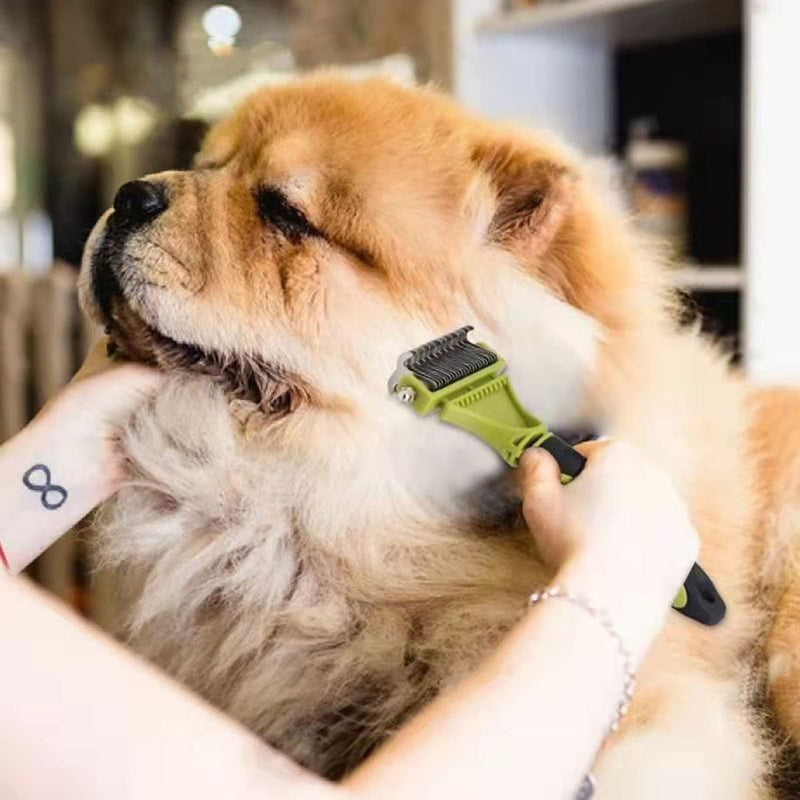 Pet Grooming Brush for Dogs/Cats, Double Sided Hair Removal Tool and Undercoat Rake for removing loose undercoat and tangles, reducing shedding by up to 95%, ideal for short to long hair breeds - PawsPlanet Australia