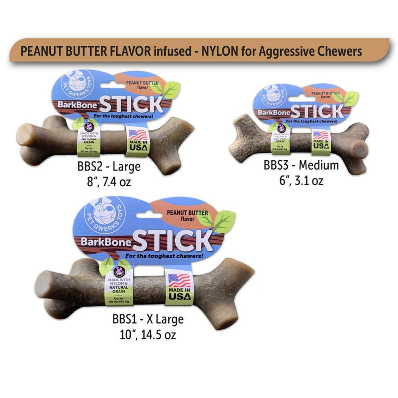 [Australia] - Pet Qwerks BarkBone Stick - For Aggressive Chewers Peanut Butter Large 