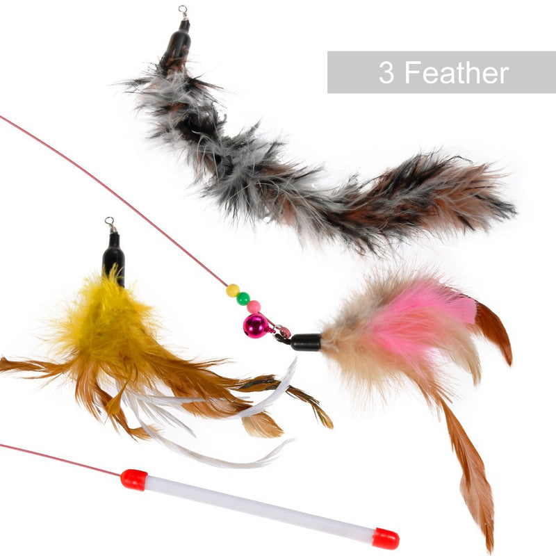 Nabance Cat Toys Kitten Toys Cat Toys for Indoor Cats Cat Catnip Toys Cat Balls Cat Feathers Wand Interactive Cat Toys Indoor Set for Kitty and Cats 20pcs - PawsPlanet Australia