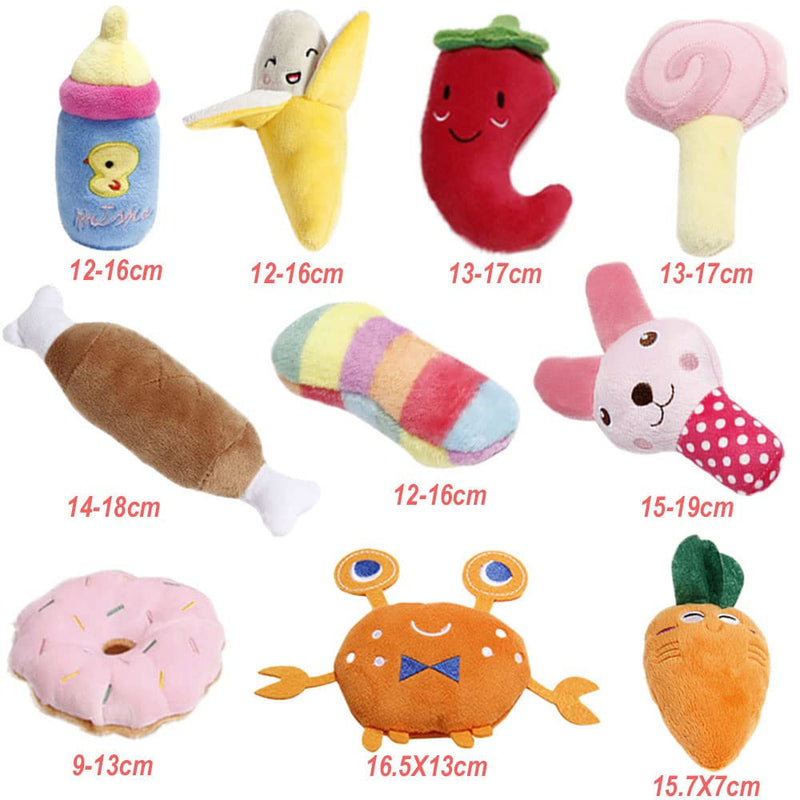 BBAOO Dog Toys Small Dogs, Pack of 10 Plush Toys, Squeaky Puppy Toys, for Cleaning Dog Teeth, Interactive Training Toys for and Medium Dogs - PawsPlanet Australia
