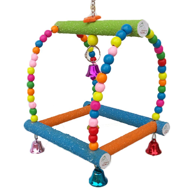 [Australia] - Keersi Small Medium Bird Swing Toy for for Pet Parrot Parakeet Cockatiel Conure Cockatoo African Grey Macaw Eclectus Amazon Lovebird Finch Canary Budgie Cage Wood Perch Stand 